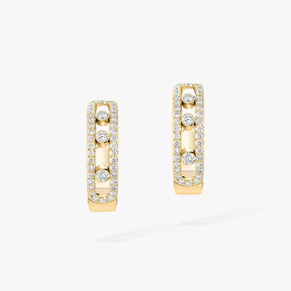 [Amore Jewels]Diamond Pave_ Hoop Earrings Move