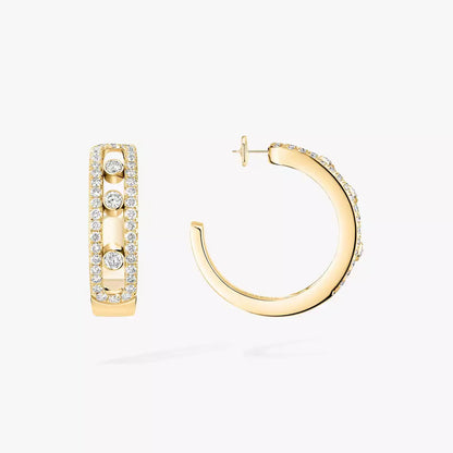 [Amore Jewels]Diamond Pave_ Hoop Earrings Move