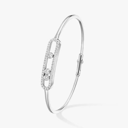 [Amore Jewels]Move Pavé Diamond Bangle Bracelet M