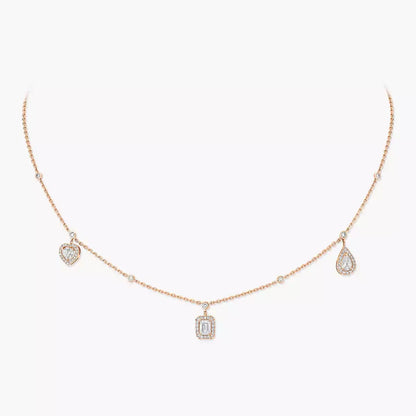 [Amore Jewels]My Twin Diamond Necklace in Silver