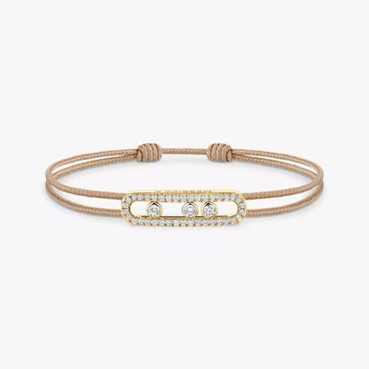 [Amore Jewels]Messika Care(s) pink cord pavé bracelet