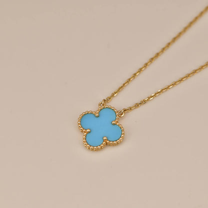 [Amore Jewels]CLOVER 15MM VINTAGE TURQUOISE NECKLACE