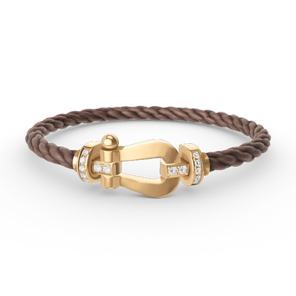 [Amore Jewels]FORCE LARGE HORSESHOE HALF DIAMOND BRACELET GOLD