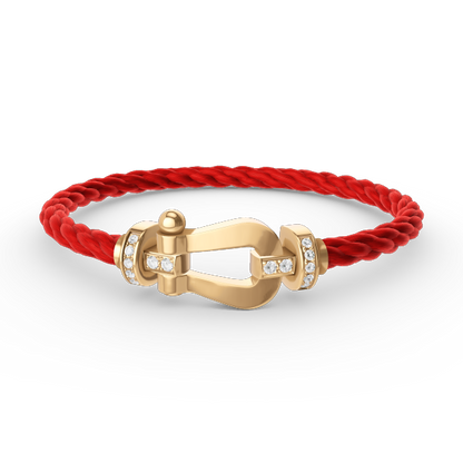 [Amore Jewels]FORCE LARGE HORSESHOE HALF DIAMOND BRACELET GOLD