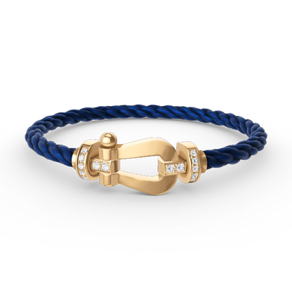[Amore Jewels]FORCE LARGE HORSESHOE HALF DIAMOND BRACELET GOLD