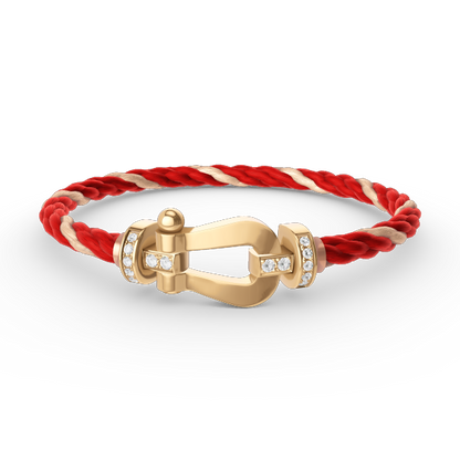 [Amore Jewels]FORCE LARGE HORSESHOE HALF DIAMOND BRACELET GOLD