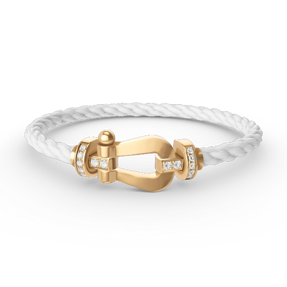 [Amore Jewels]FORCE LARGE HORSESHOE HALF DIAMOND BRACELET GOLD
