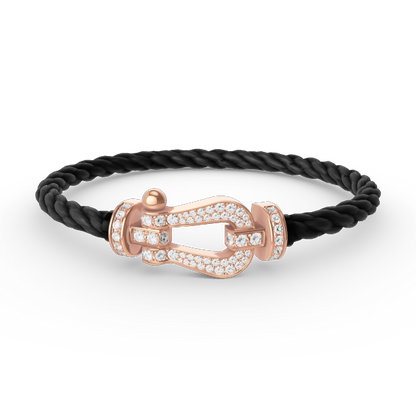 [Amore Jewels]FORCE LARGE HORSESHOE FULL DIAMOND BRACELET ROSE GOLD