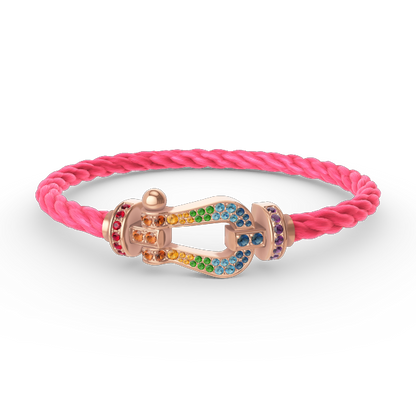 [Amore Jewels]FORCE LARGE HORSESHOE  COLORED DIAMOND BRACELET ROSE GOLD