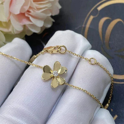 [Amore Jewels]FRIVOLE GOLD FLOWER PINK MALACHITE BRACELET