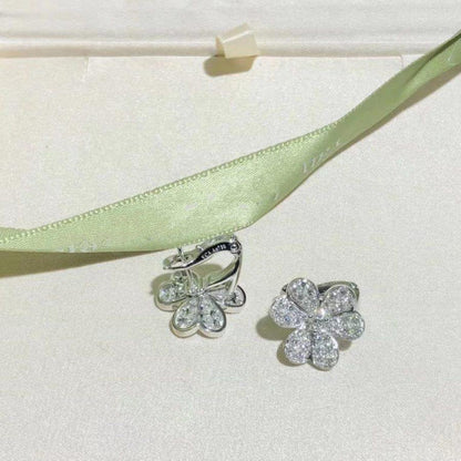 [Amore Jewels]FRIVOLE SILVER FLOWER DIAMOND EARRINGS