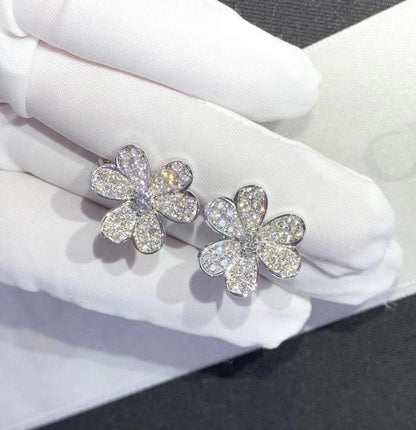 [Amore Jewels]FRIVOLE SILVER FLOWER DIAMOND EARRINGS