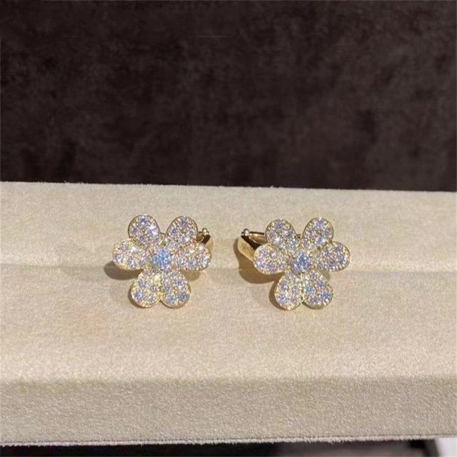 [Amore Jewels]FRIVOLE GOLD FLOWER DIAMOND EARRINGS
