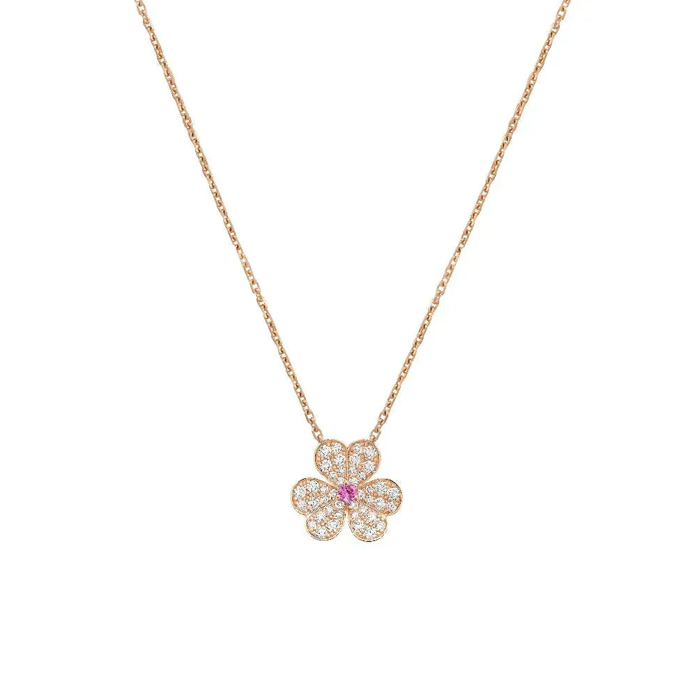 [Amore Jewels]FRIVOLE ROSE GOLD FLOWER DIAMOND NECKLACE