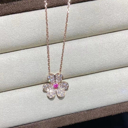 [Amore Jewels]FRIVOLE ROSE GOLD FLOWER DIAMOND NECKLACE