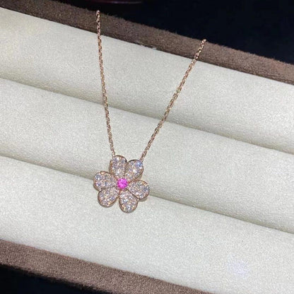 [Amore Jewels]FRIVOLE ROSE GOLD FLOWER DIAMOND NECKLACE