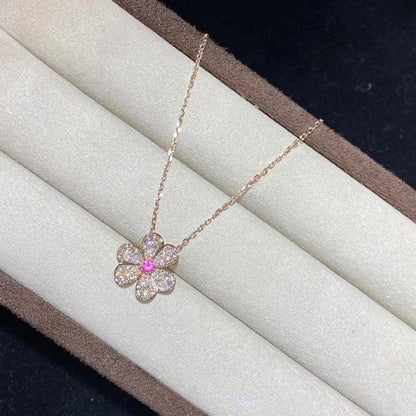 [Amore Jewels]FRIVOLE ROSE GOLD FLOWER DIAMOND NECKLACE