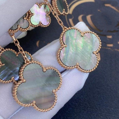 [Amore Jewels]CLOVER EARRINGS DARK MOP 4 MOTIFS ROSE GOLD