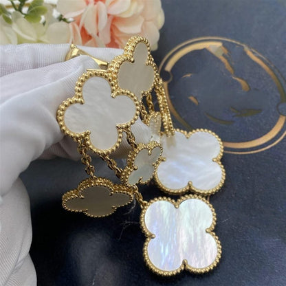 [Amore Jewels]CLOVER EARRINGS WHITE MOP 4 MOTIFS GOLD