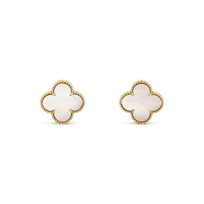 [Amore Jewels]CLOVER MEDIUM 1 MOTIFS  WHITE MOP STUD EARRINGS