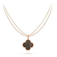 [Amore Jewels]CLOVER 25MM GOLD DARK MOP BIG CLOVER NECKLACE