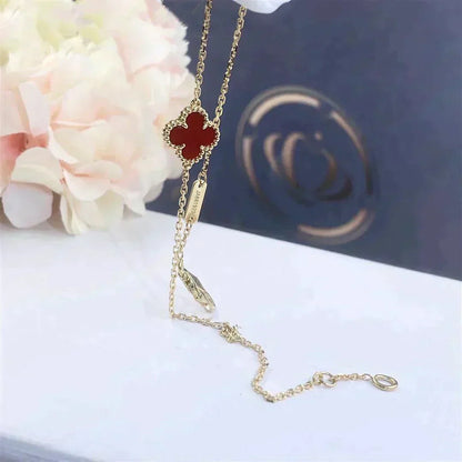 [Amore Jewels]CLOVER  CARNELIAN SINGLE FLOWER BRACELET