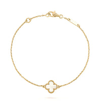 [Amore Jewels]CLOVER WHITE MOP SINGLE FLOWER BRACELET