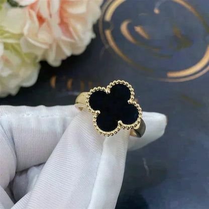 [Amore Jewels]CLOVER ONYX RING