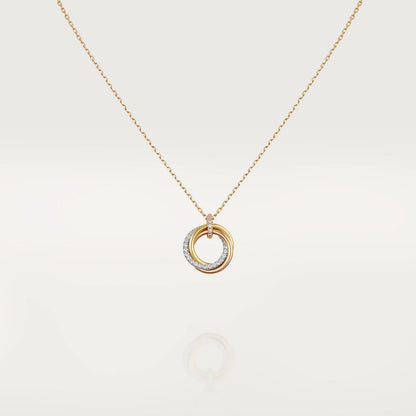 [Amore Jewels]TRINITY NECKLACE SILVER GOLD PINK GOLD DIAMONDS
