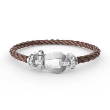 [Amore Jewels]FORCE LARGE HORSESHOE HALF DIAMOND BRACELET SILVER