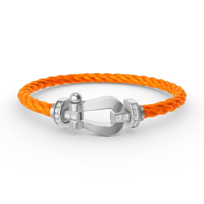 [Amore Jewels]FORCE LARGE HORSESHOE HALF DIAMOND BRACELET SILVER