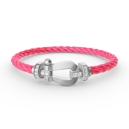 [Amore Jewels]FORCE LARGE HORSESHOE HALF DIAMOND BRACELET SILVER