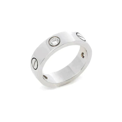 [Amore Jewels]LOVE RING 5.5MM 3 DIAMONDS SILVER