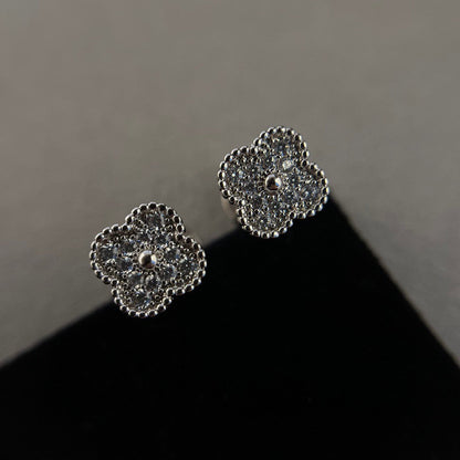 [Amore Jewels]CLOVER MINI DIAMOND STUD EARRINGS